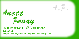 anett pavay business card